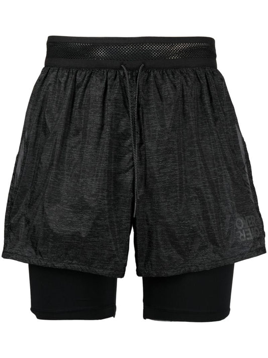 Black Two-layer Running Shorts