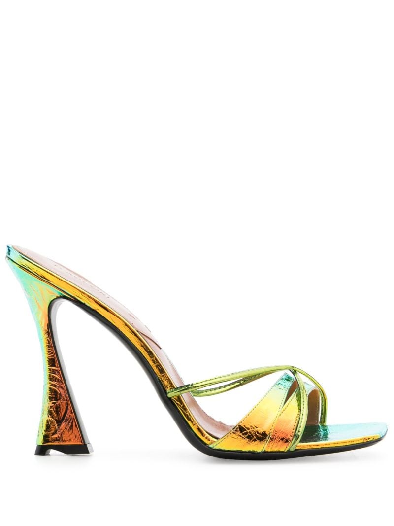 Green Lust 100 Metallic-leather Mules