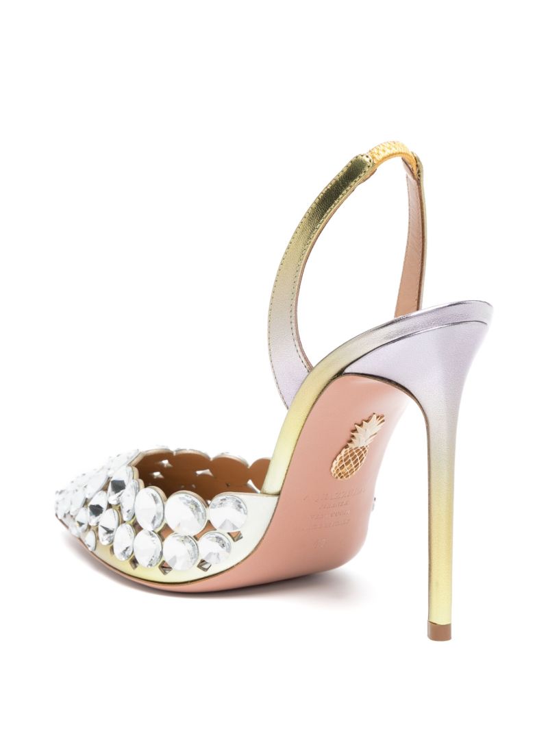Silver-tone Maxi Tequila 105 Slingback Pumps