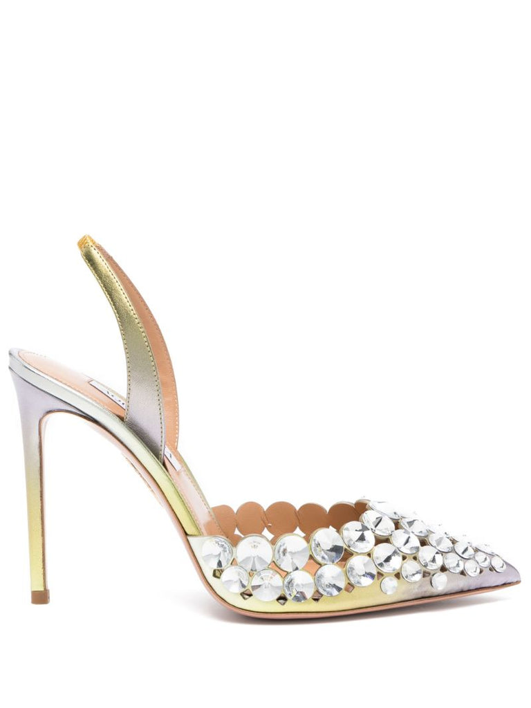 Silver-tone Maxi Tequila 105 Slingback Pumps