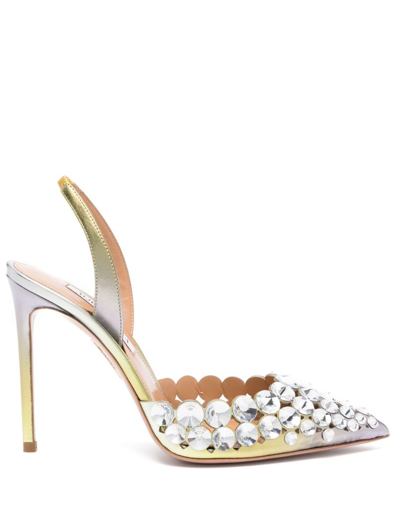 Silver-tone Maxi Tequila 105 Slingback Pumps