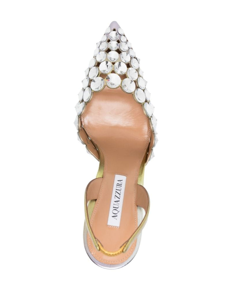 Silver-tone Maxi Tequila 105 Slingback Pumps
