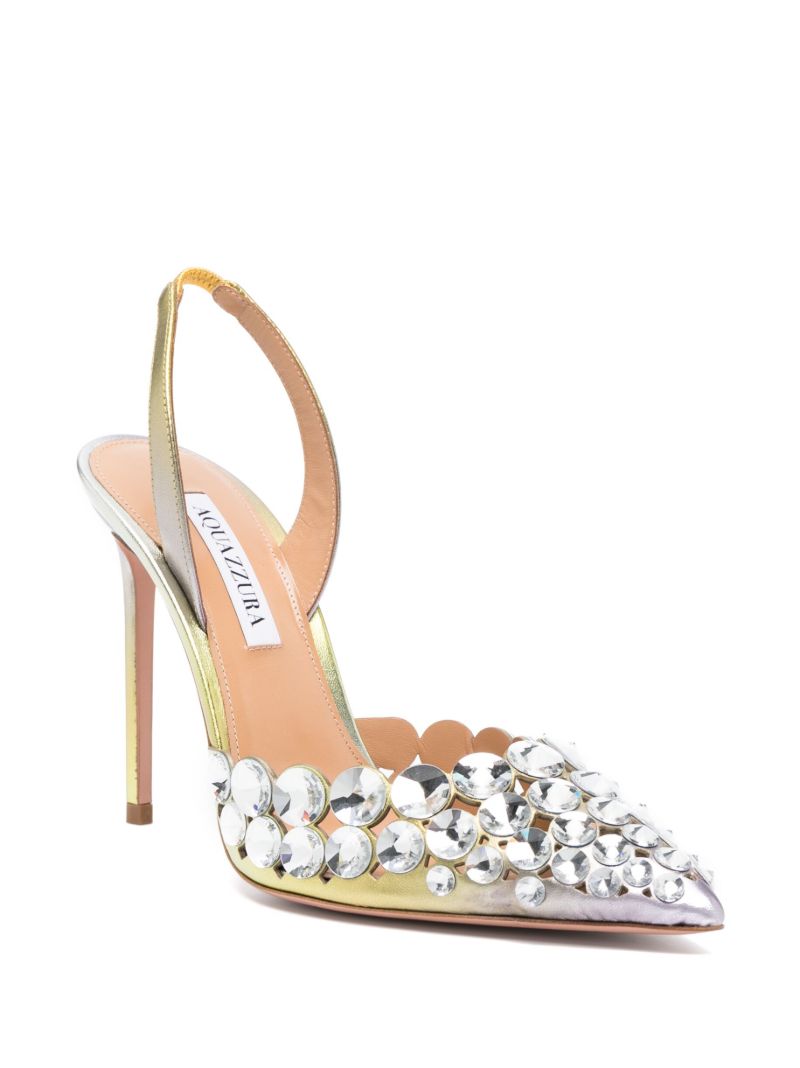 Silver-tone Maxi Tequila 105 Slingback Pumps