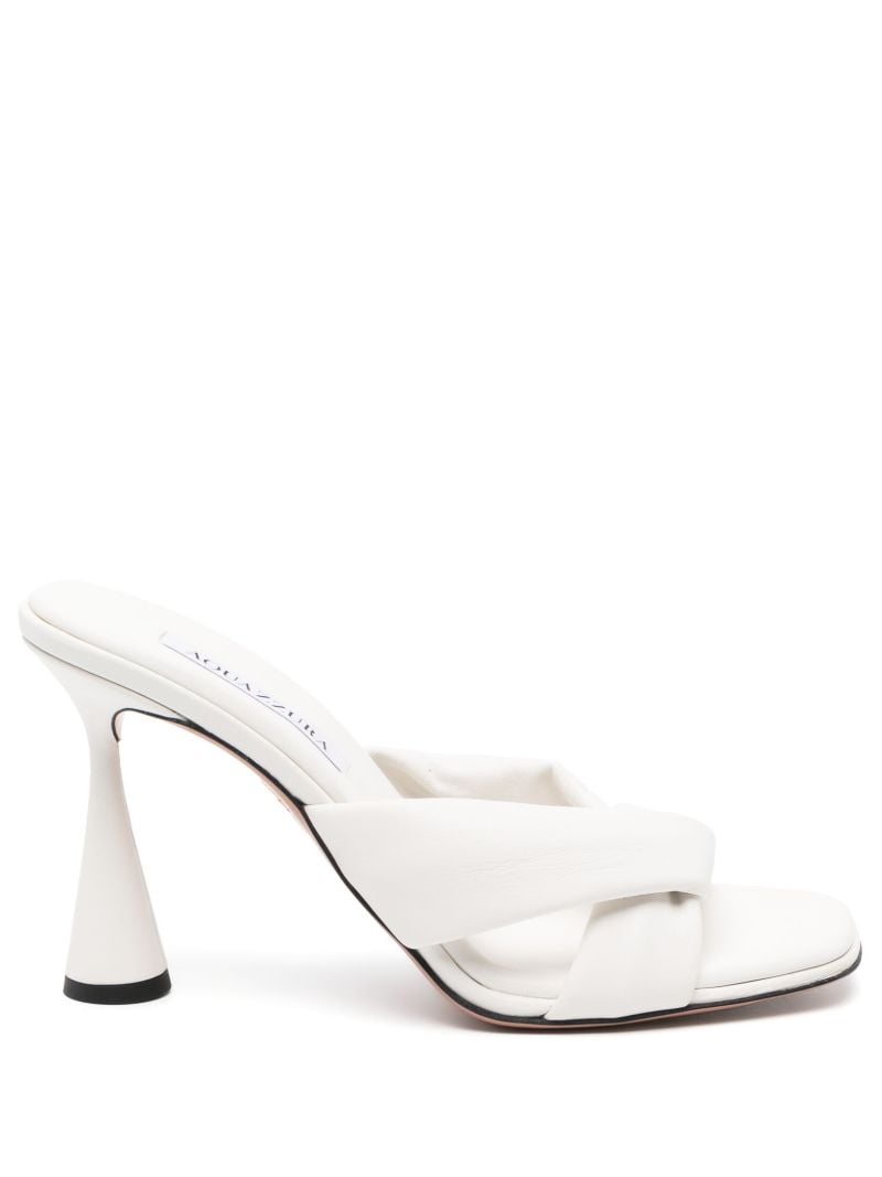 White Amore 95 Leather Mules