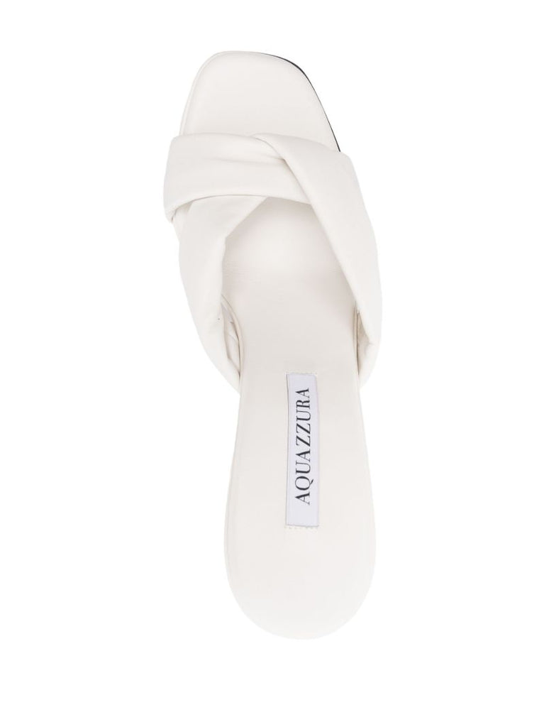 White Amore 95 Leather Mules