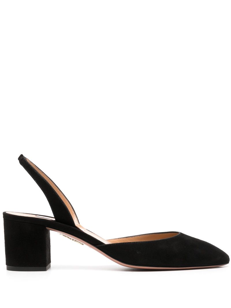 Black Talita 50 Suede Slingback Pumps
