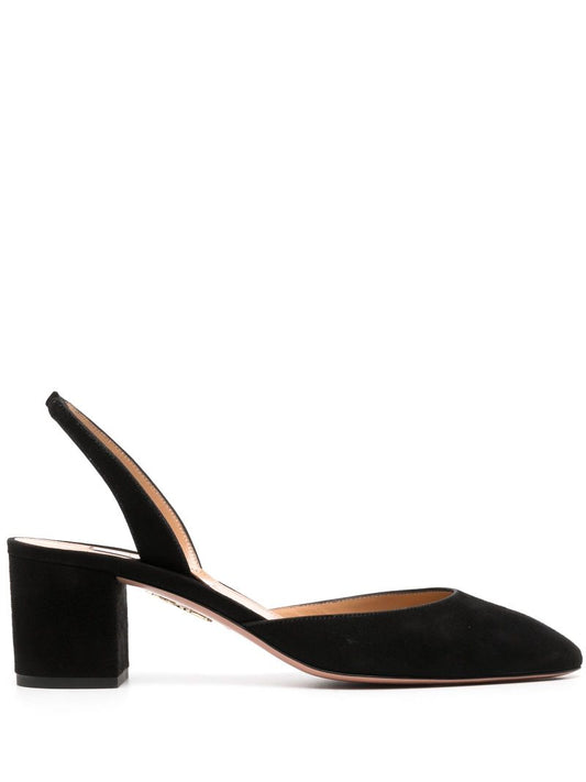 Black Talita 50 Suede Slingback Pumps