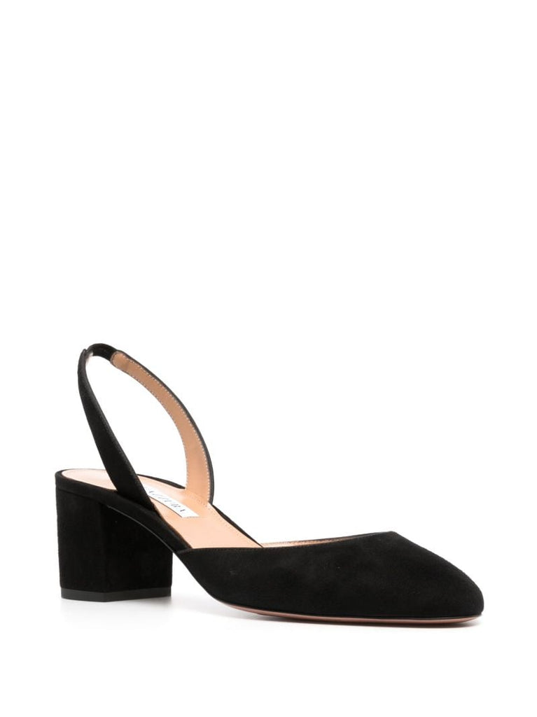 Black Talita 50 Suede Slingback Pumps