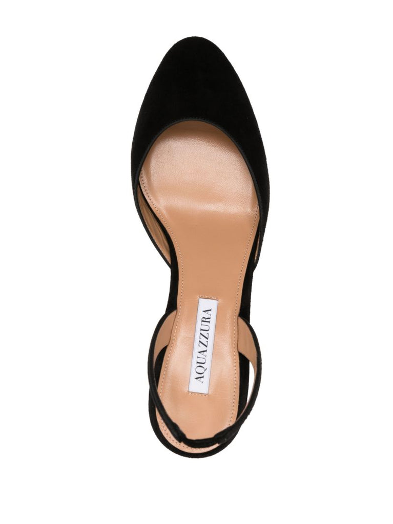Black Talita 50 Suede Slingback Pumps
