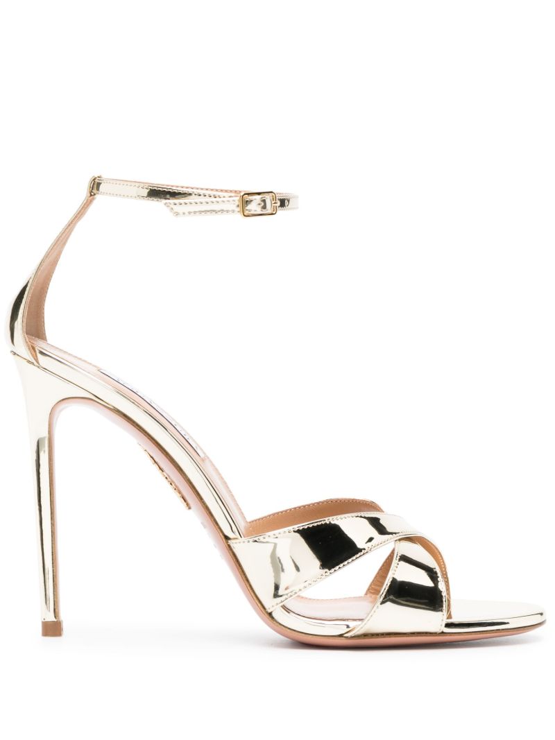 Gold-tone Divine 105 Metallic Leather Sandals