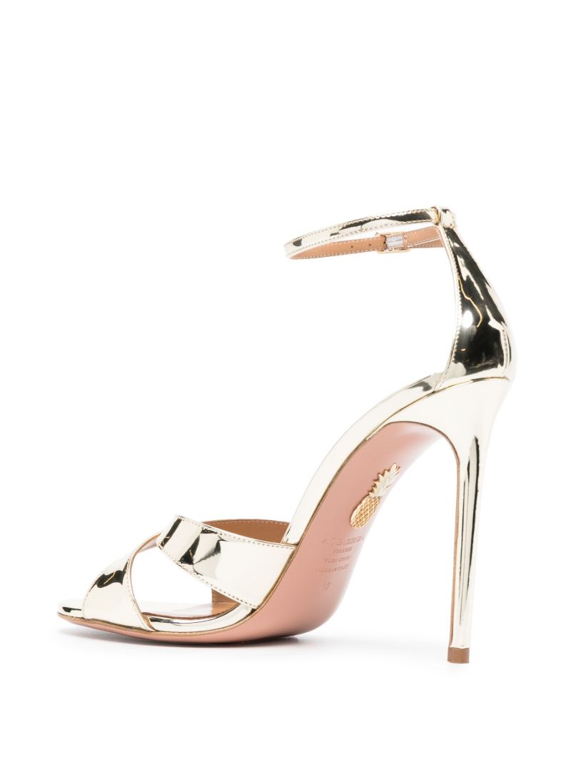 Gold-tone Divine 105 Metallic Leather Sandals