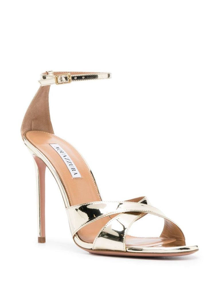 Gold-tone Divine 105 Metallic Leather Sandals