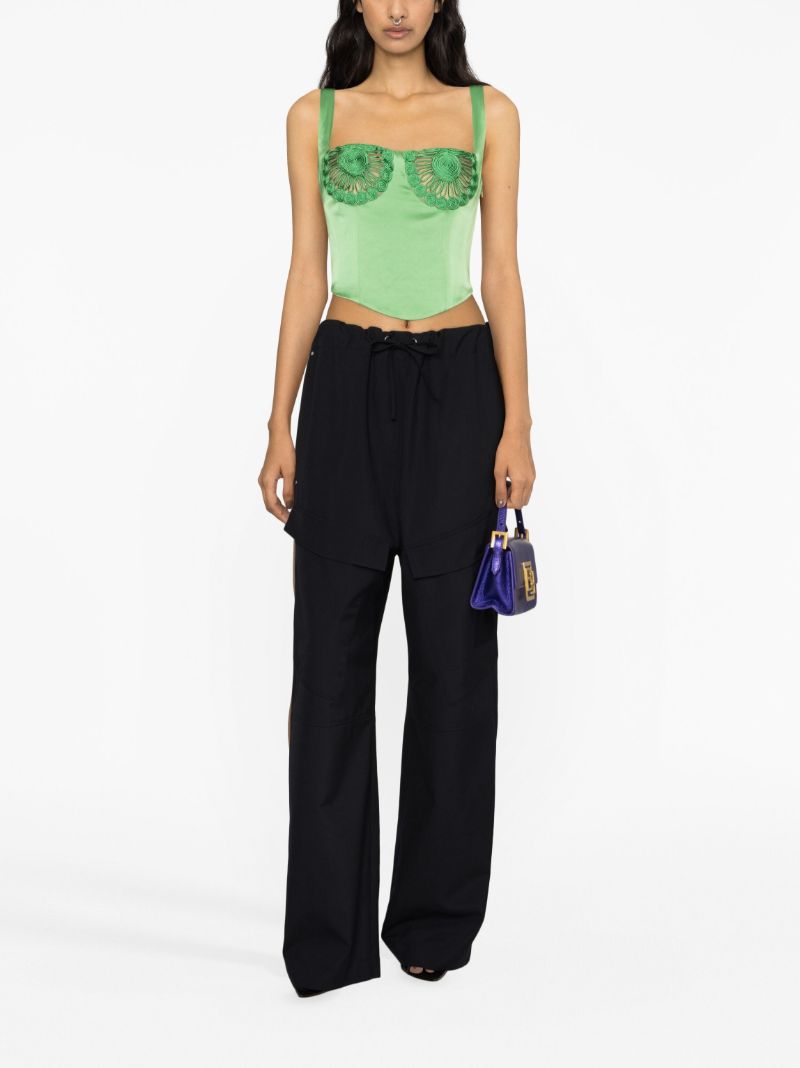 Black Herb Wide-leg Cargo Trousers