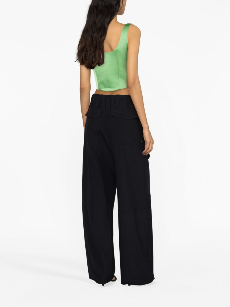 Black Herb Wide-leg Cargo Trousers
