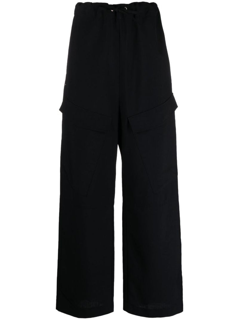 Black Herb Wide-leg Cargo Trousers