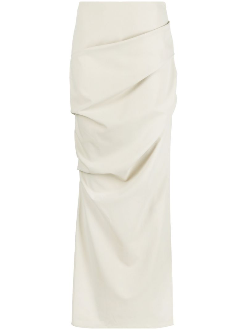 Neutral Remmy Tuck-detailed Maxi Skirt