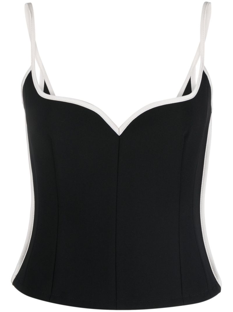 Black Heart Singlet Contrast-trim Top