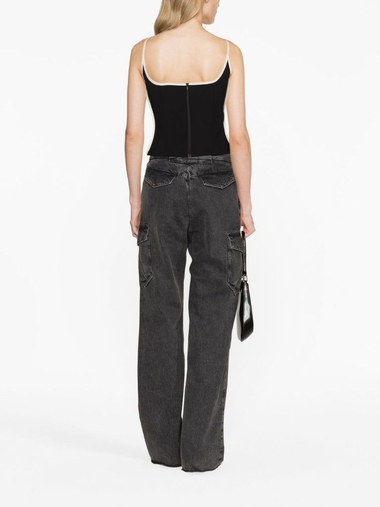 Black Heart Singlet Contrast-trim Top