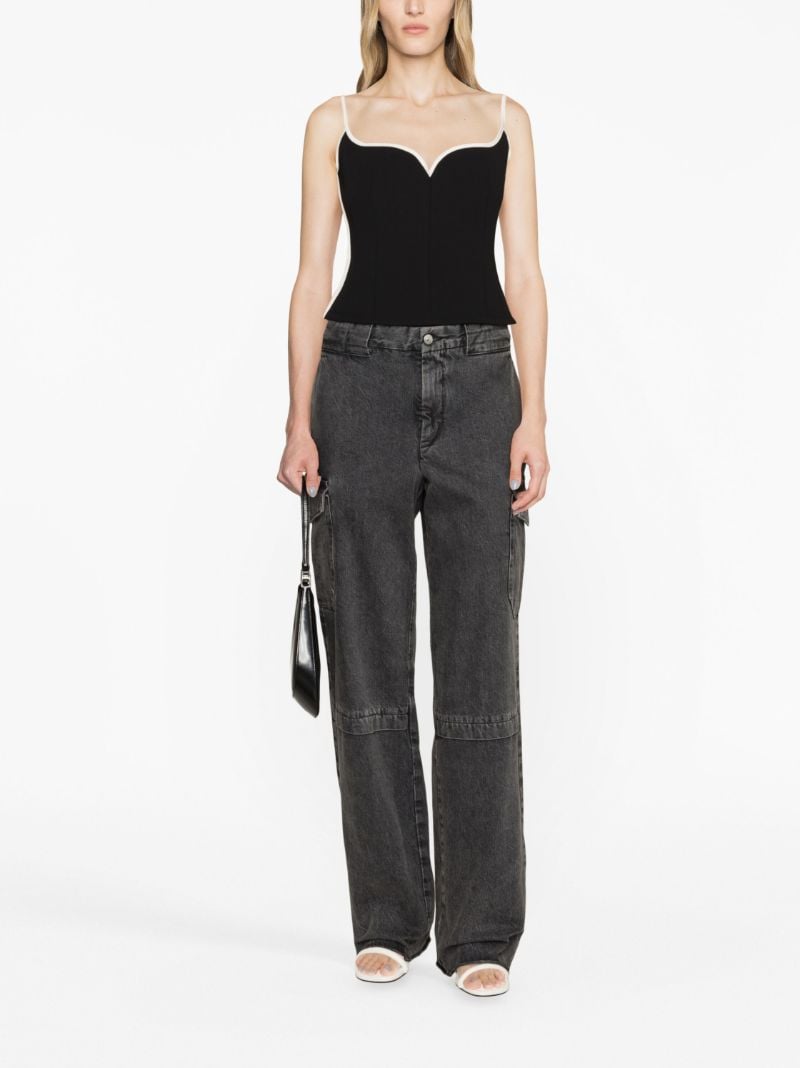 Black Heart Singlet Contrast-trim Top