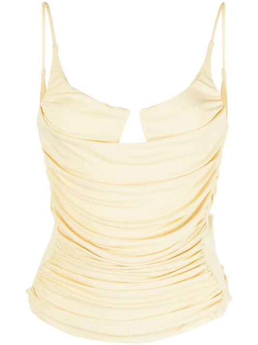 Yellow Gathered Detail Top