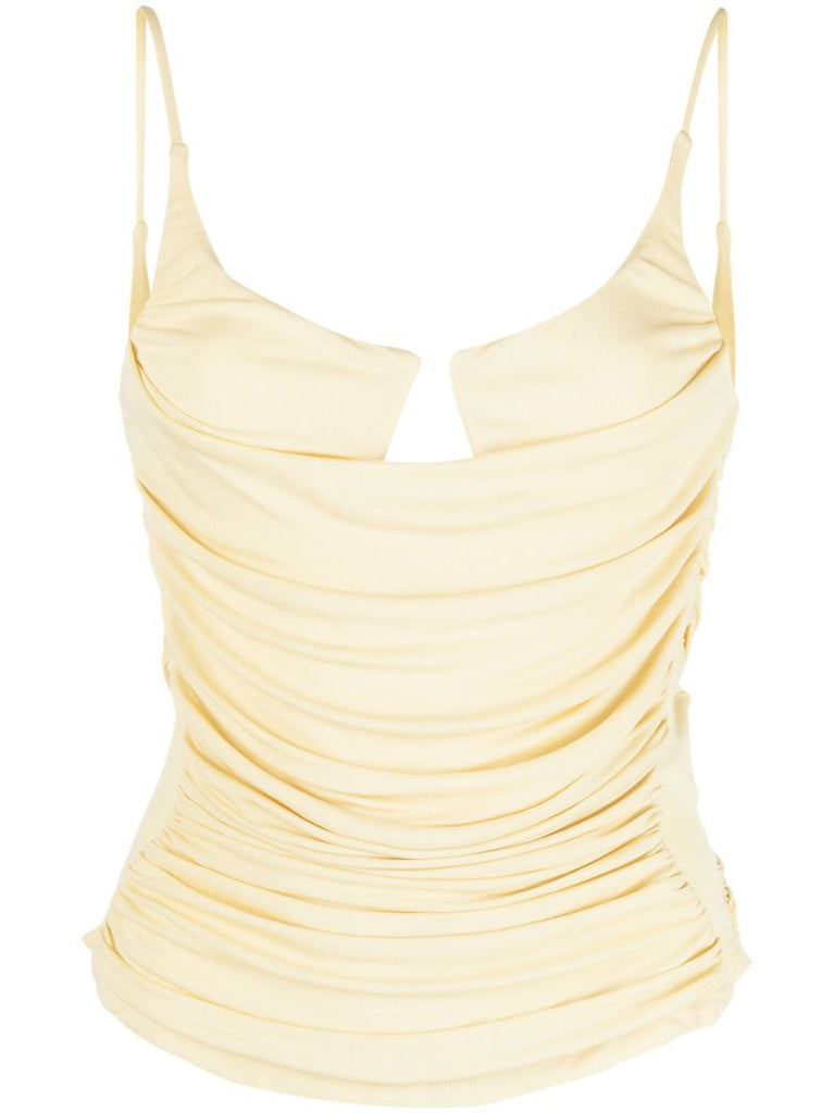 Yellow Gathered Detail Top