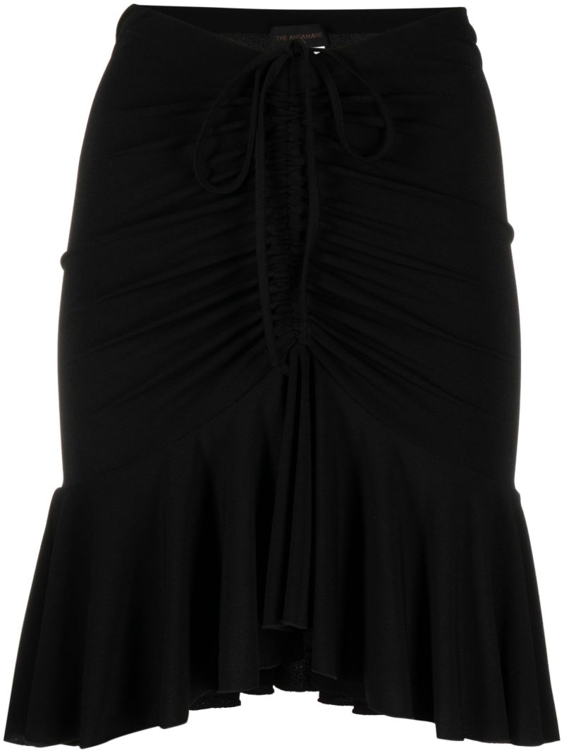 Black Natasha Ruffle Hem Mini Skirt