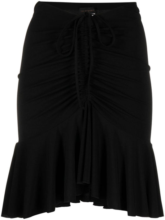 Black Natasha Ruffle Hem Mini Skirt