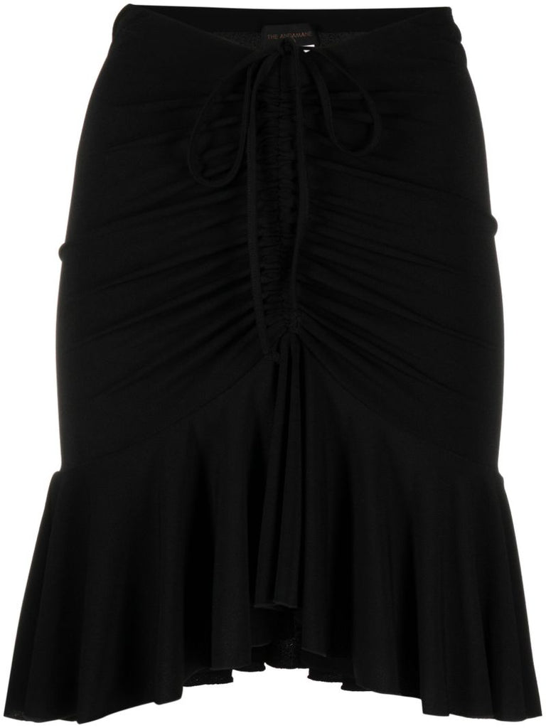 Black Natasha Ruffle Hem Mini Skirt