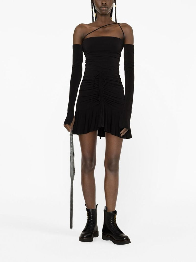 Black Natasha Ruffle Hem Mini Skirt