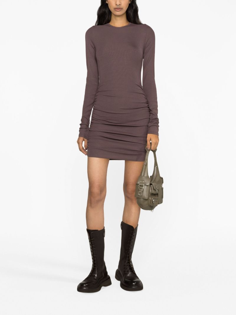 Brown Naida Ruched Mini Dress