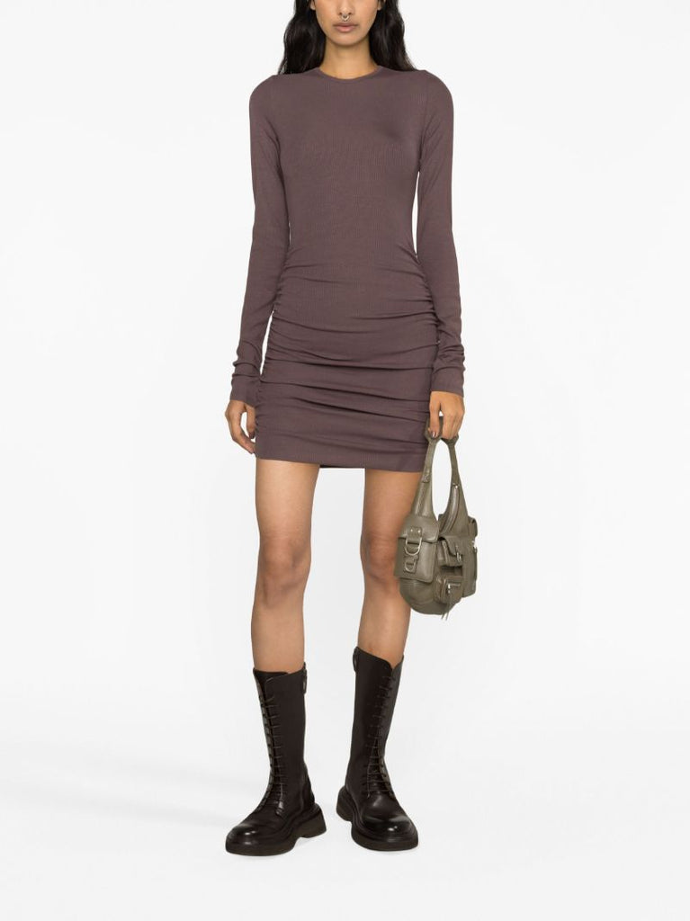 Brown Naida Ruched Mini Dress