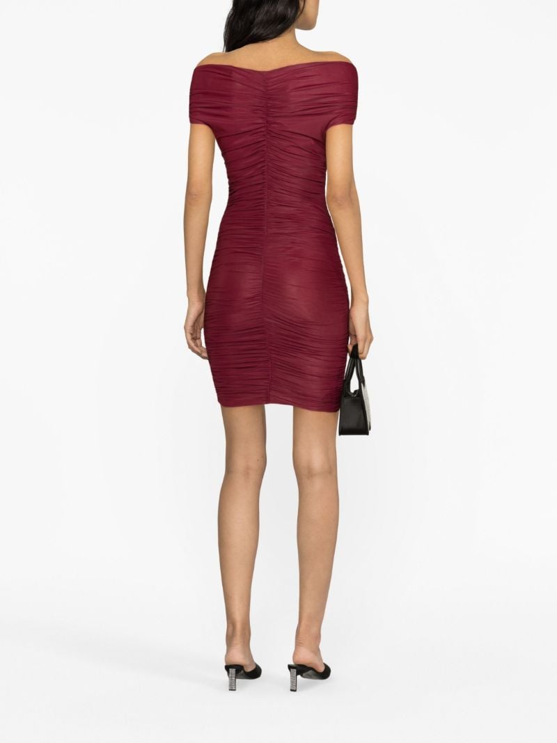 Red Nicola Ruched Mini Dress
