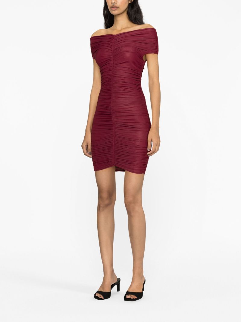 Red Nicola Ruched Mini Dress