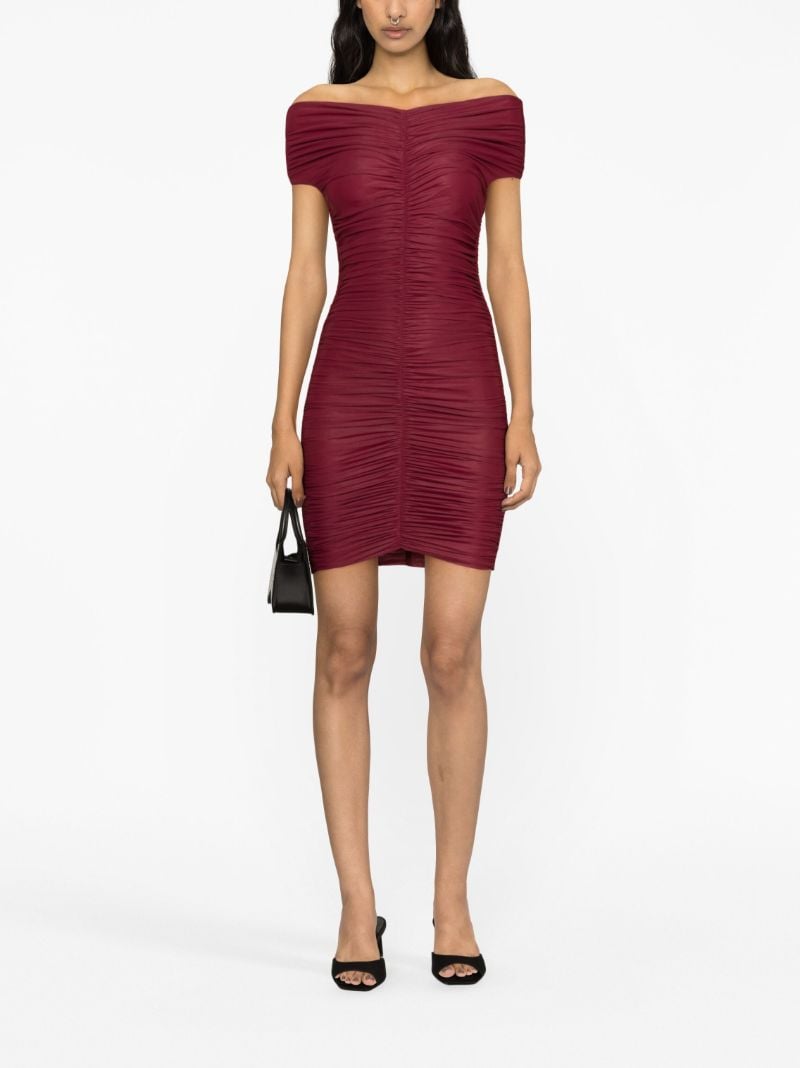 Red Nicola Ruched Mini Dress
