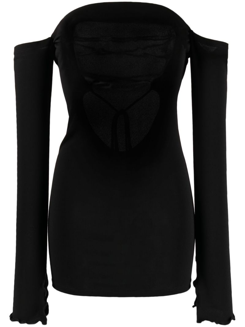 Black Maddy Off-shoulder Mini Dress