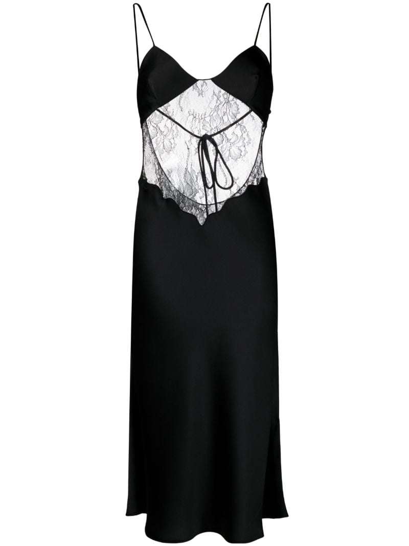 Black Jessica Lace-trim Midi Dress