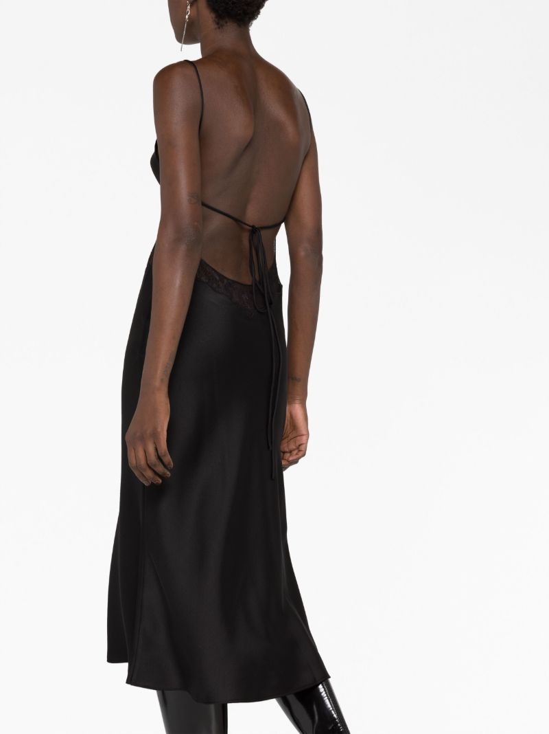 Black Jessica Lace-trim Midi Dress