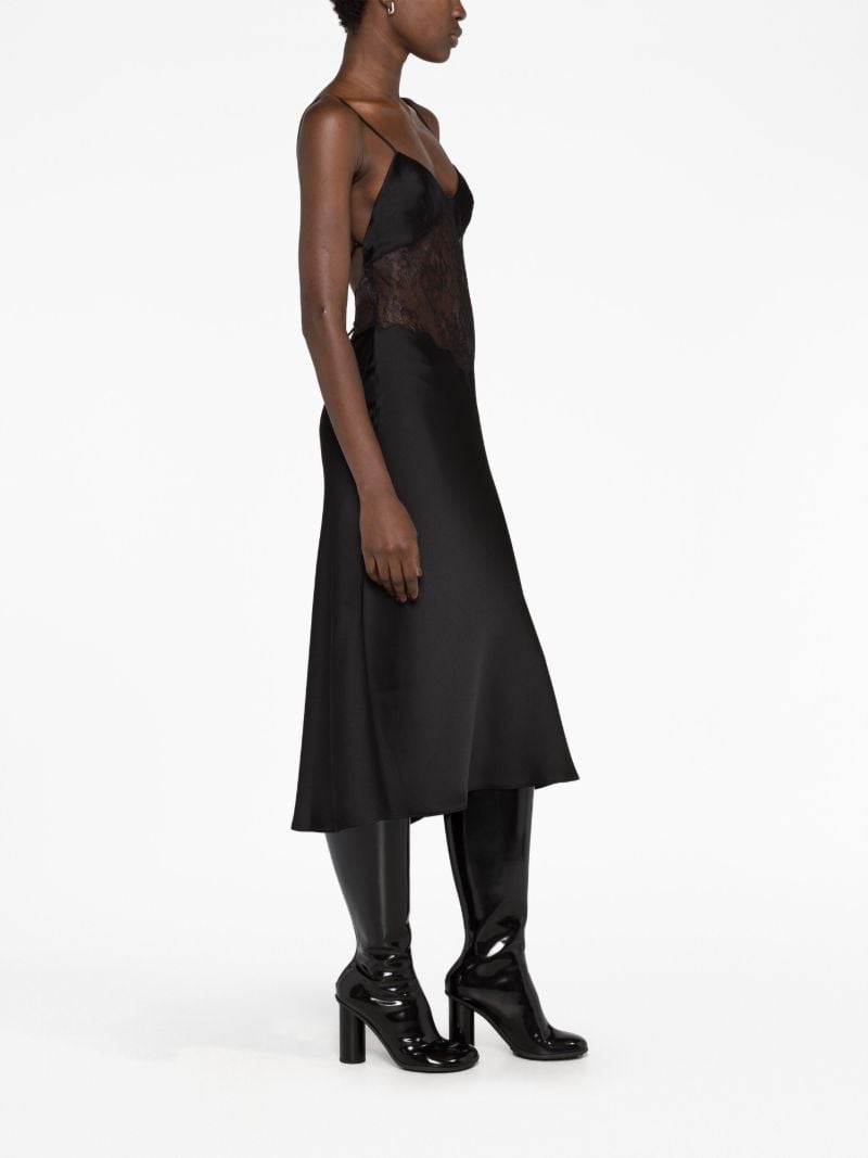 Black Jessica Lace-trim Midi Dress