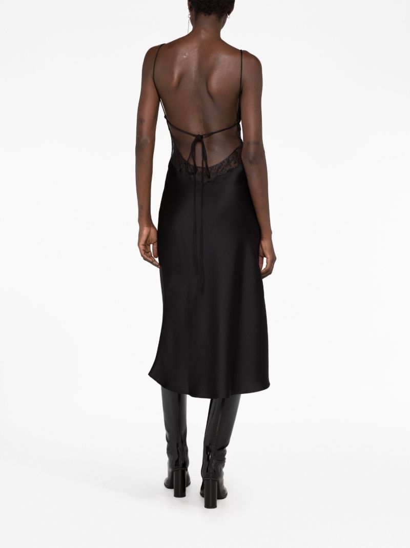 Black Jessica Lace-trim Midi Dress
