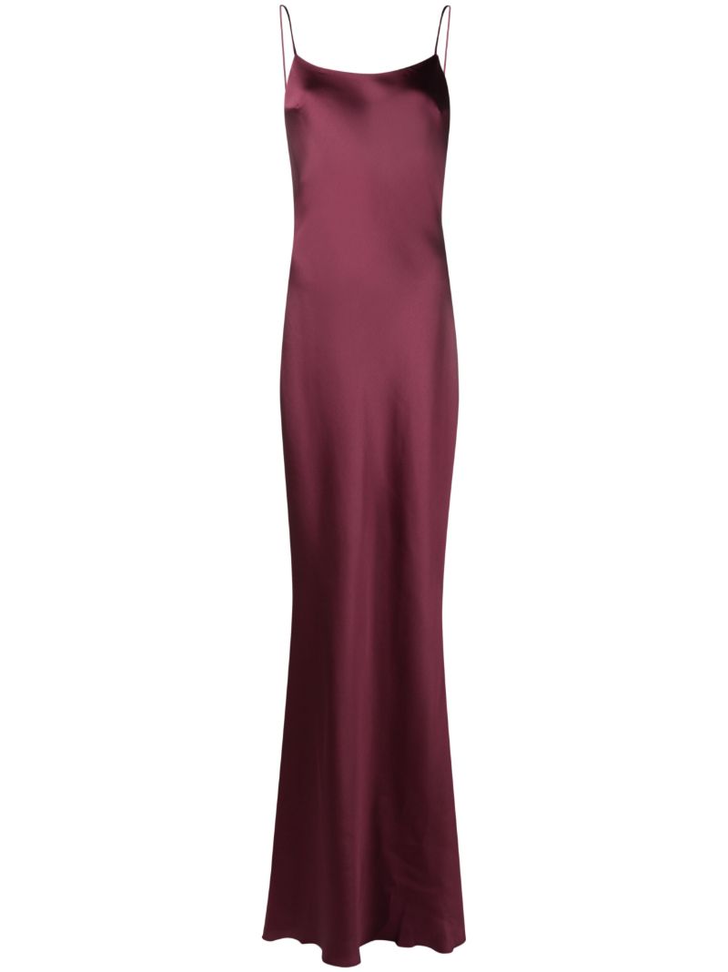 Red Satin Maxi Dress