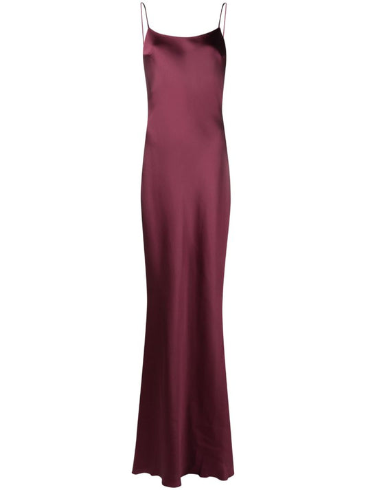 Red Satin Maxi Dress