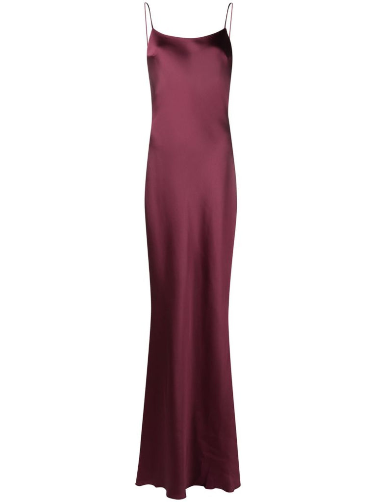 Red Satin Maxi Dress
