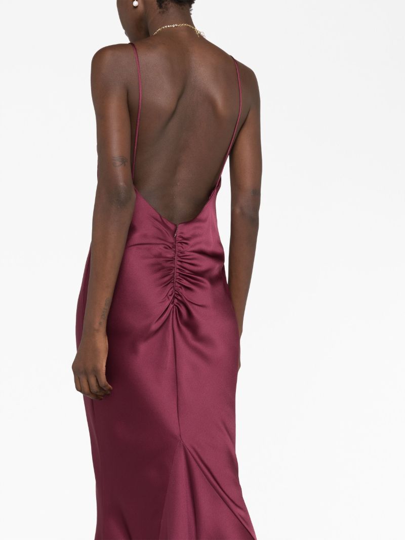 Red Satin Maxi Dress