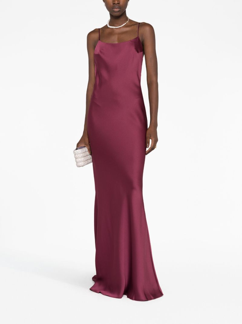 Red Satin Maxi Dress