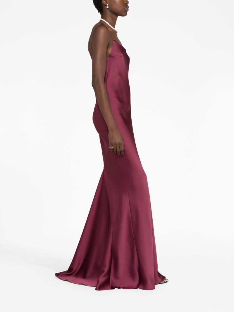 Red Satin Maxi Dress