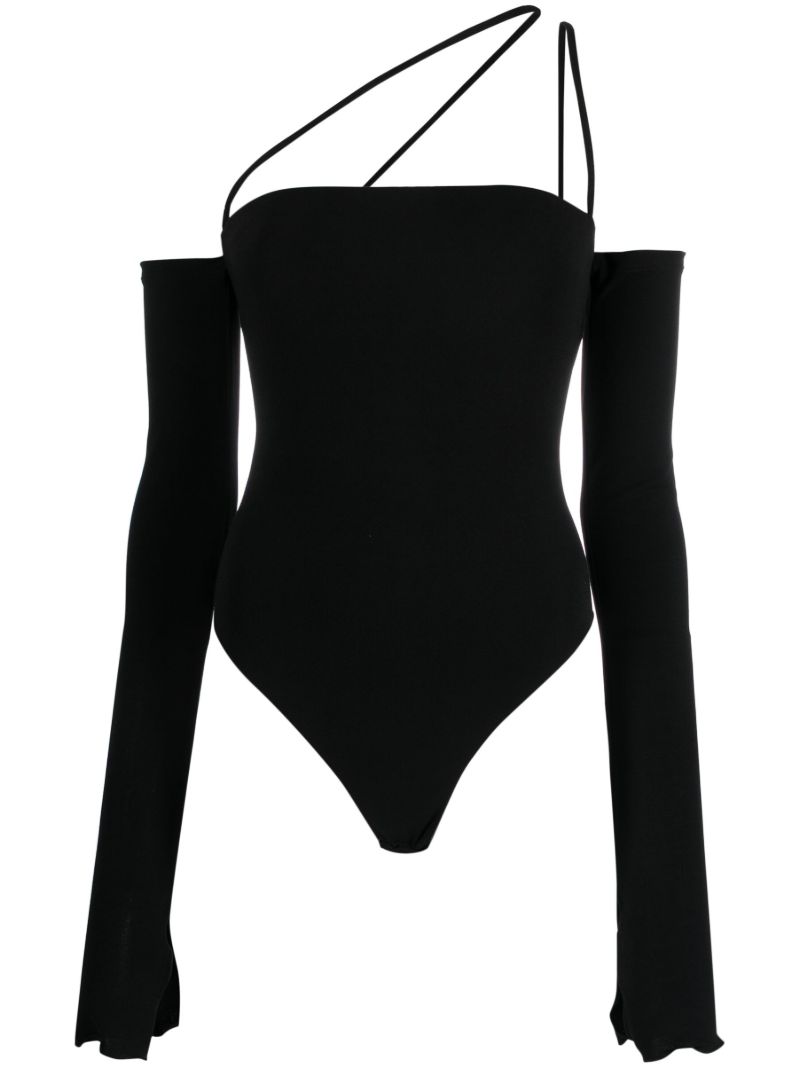 Black Maddy Lace-up Bodysuit