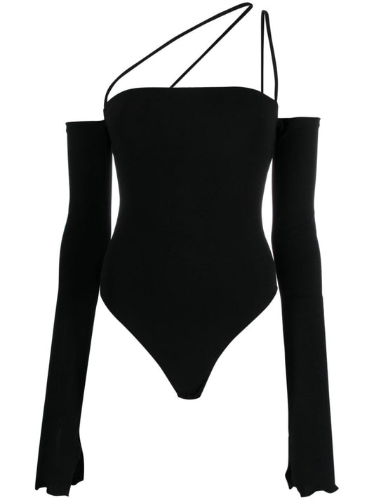 Black Maddy Lace-up Bodysuit