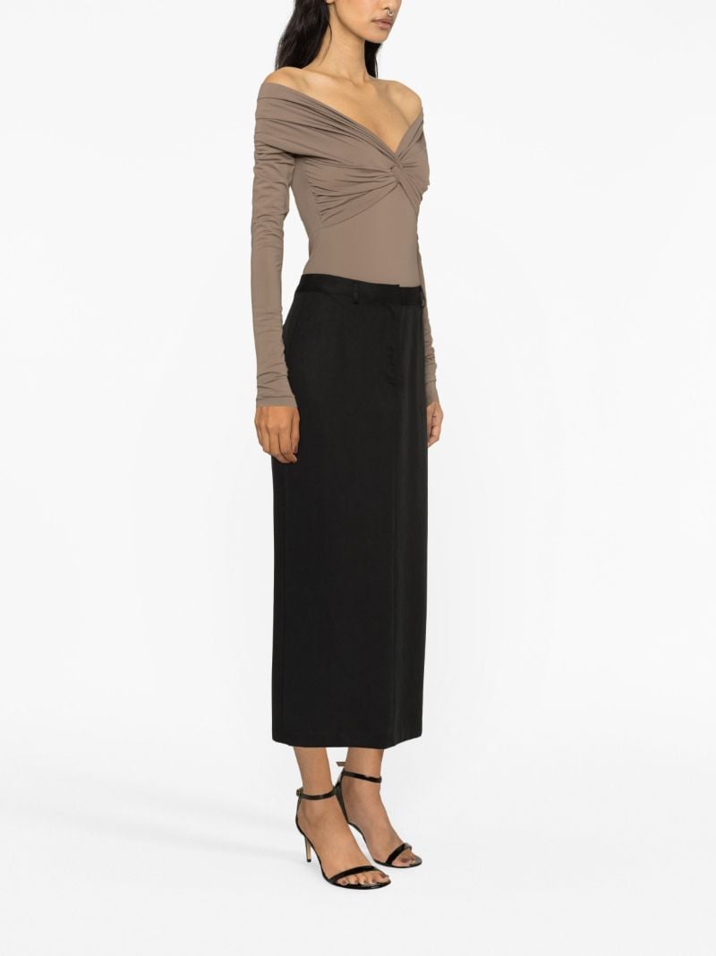 Brown Kendall Off-shoulder Bodysuit