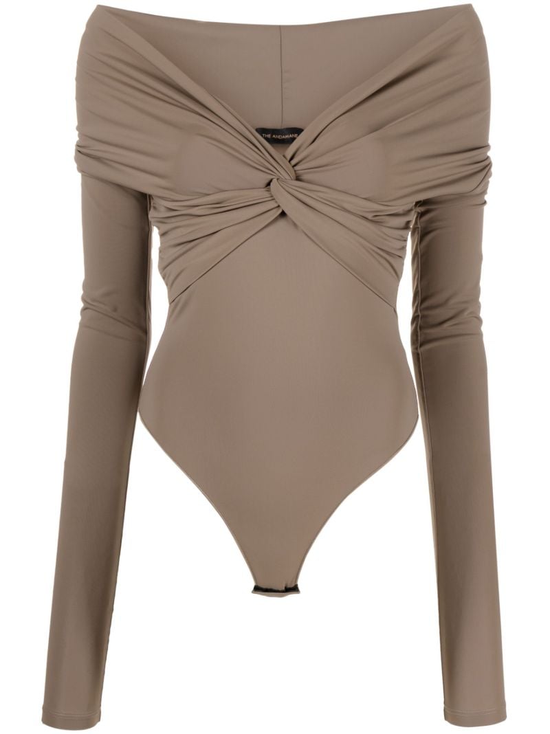 Brown Kendall Off-shoulder Bodysuit