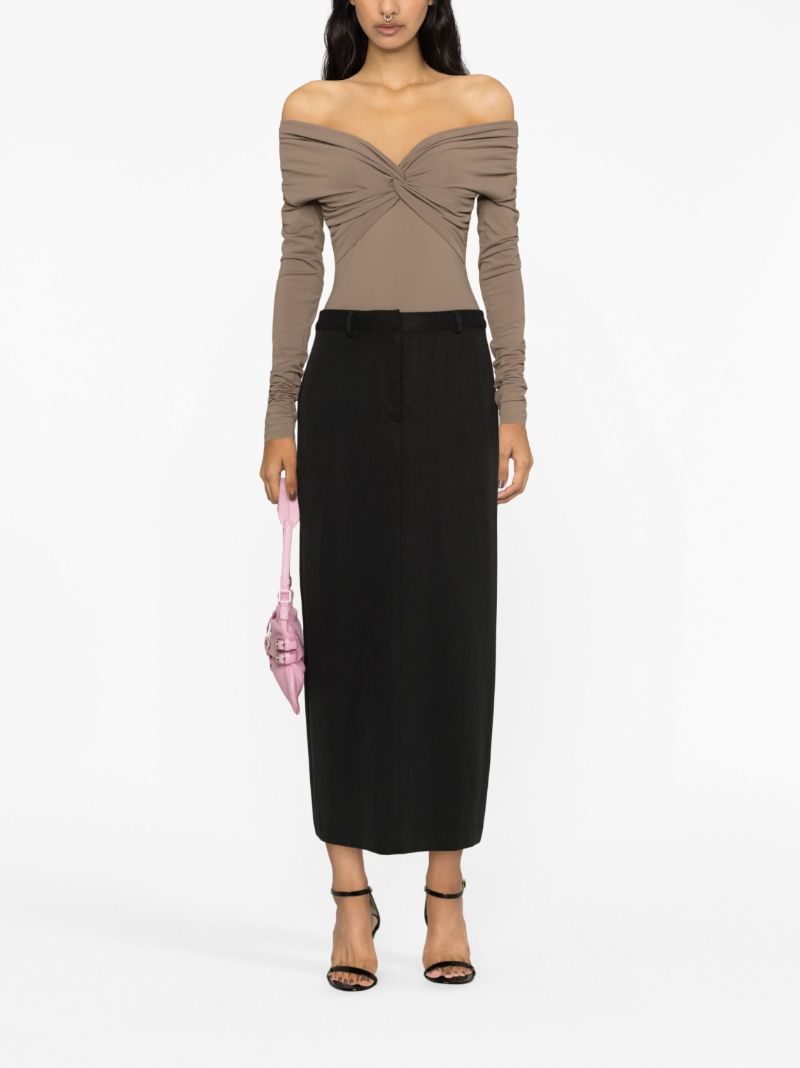 Brown Kendall Off-shoulder Bodysuit